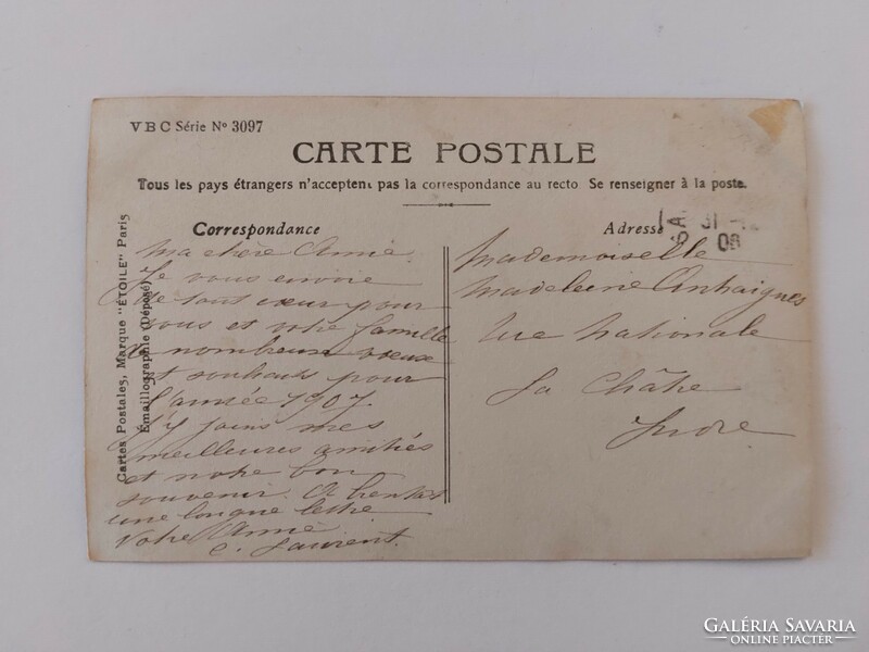 Régi képeslap 1907 fotó levelezőlap hölgy