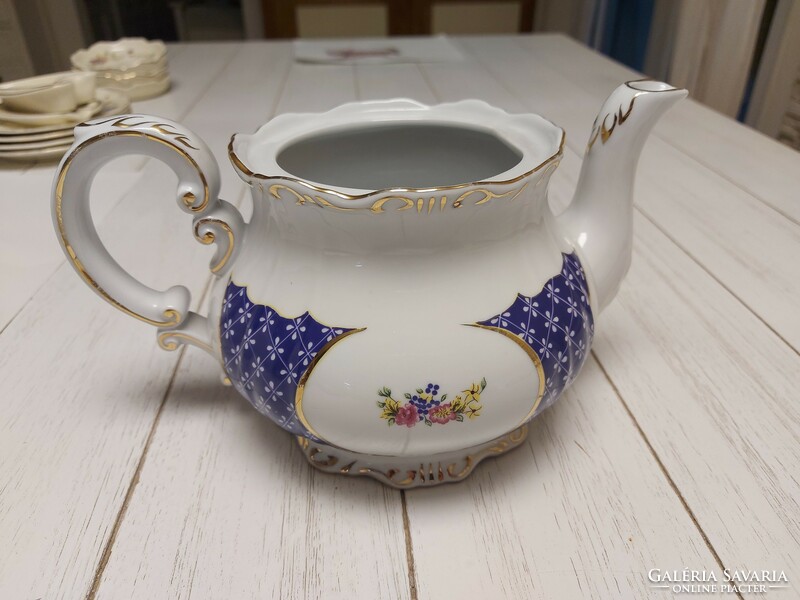 Zsolnay Marie Antoniette porcelán teáskanna fedő nélkül