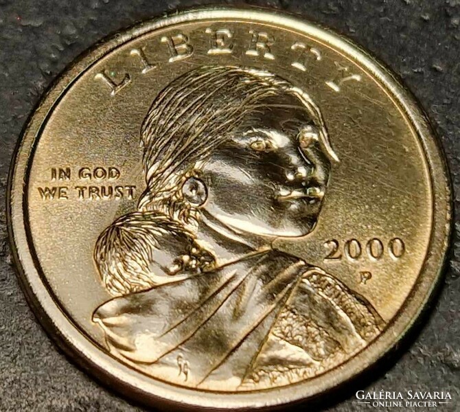 US $1, 2000 P., Sacagawea Native American woman.
