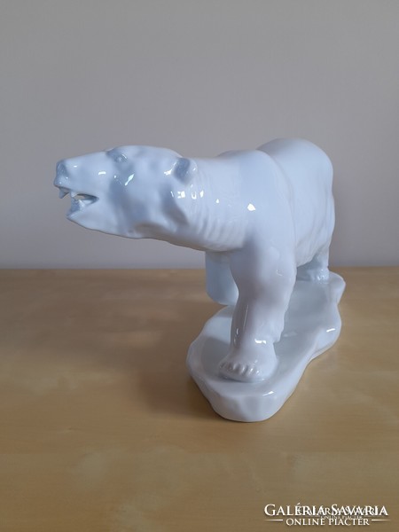 Régi herendi nagyméretű porcelán jegesmedve figura