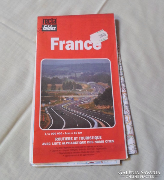 Retro map 10.: Driving and tourist map of France (1980s, 1990s, map)