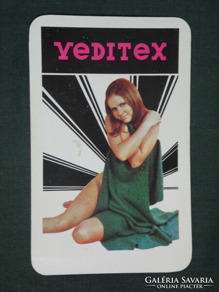 Kártyanaptár,Veditex áruház üzletek,erotikus női akt modell,1972 ,  (1)