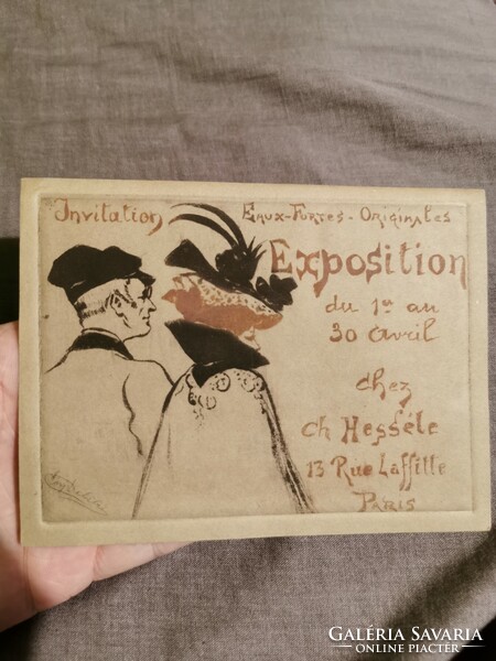 Eugene delatre, (French, 1864-1938), carte d'invitation etching6 rare!!Original!!