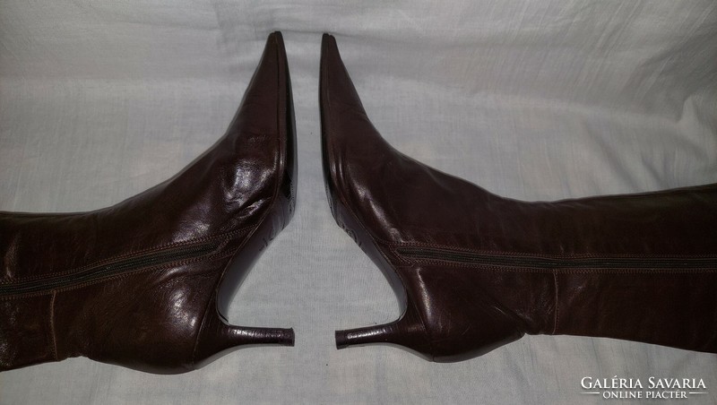 Enzodisiena Italian brown leather boots (37)