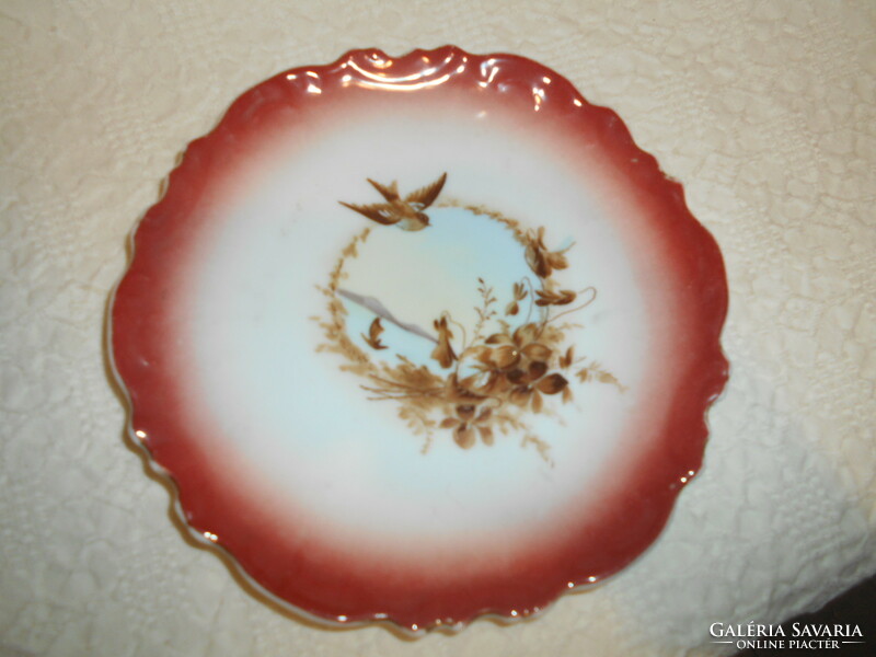 Antik szecessziós kézzel festett  tányér 18 cm