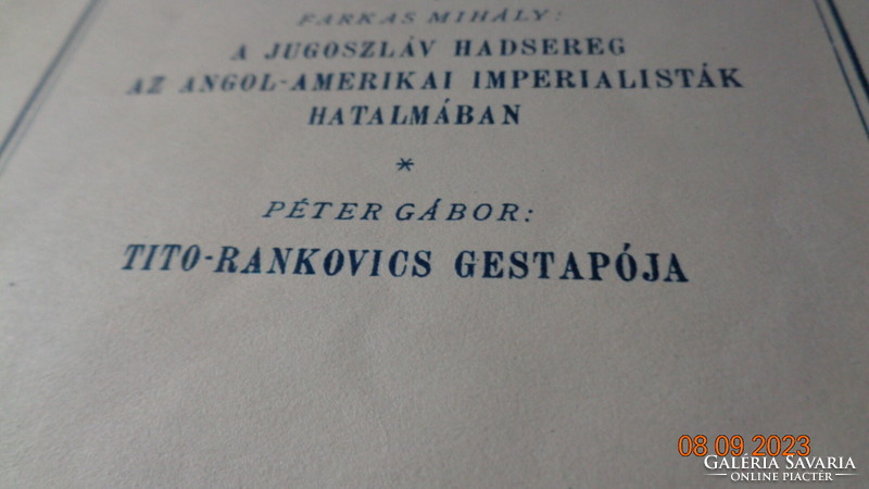 Mihály Farkas, Gábor Péter, propaganda edition... From 1950, edition of the Ávh