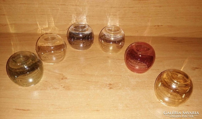 Retro luster spherical glass set - 6 pcs