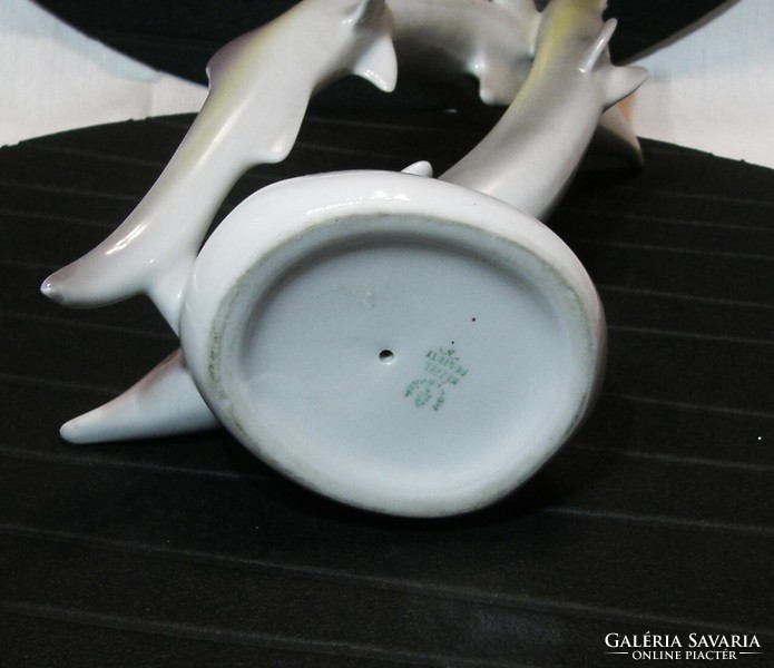 Kecsege hal páros -  Hollóházi porcelán - 23 cm