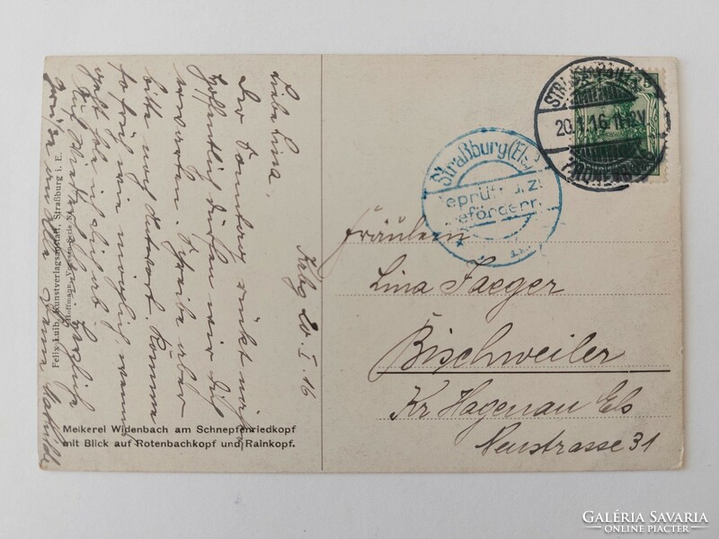 Régi képeslap 1916 levelezőlap tavaszi tájkép