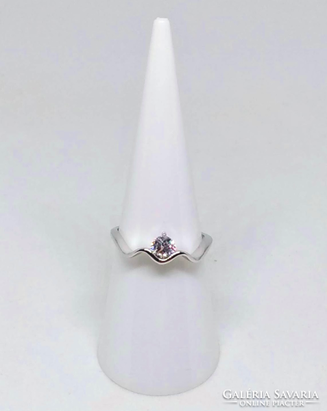 10K wgf (white gold filled) ring with clear cz crystal (65)