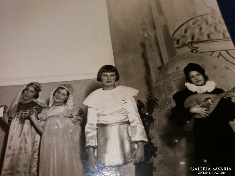 Antique 1930 photo postcard of a children's theater performance according to the pictures turul photo report