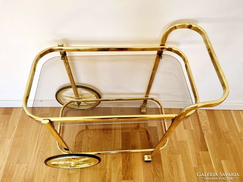 Vintage tube-frame gold-colored party wagon