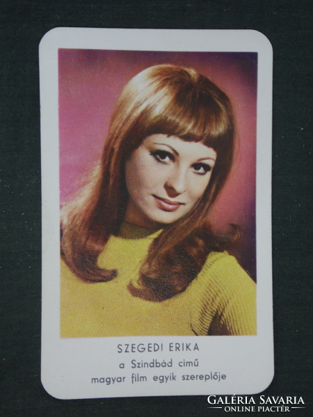 Kártyanaptár, MOKÉP mozi, Szegedi Erika színésznő,1972 ,  (1)