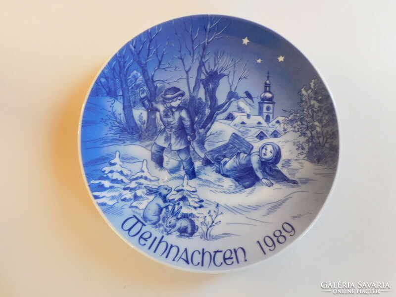 Bareuther limited edition Christmas nostalgia decorative plate with life picture 1989