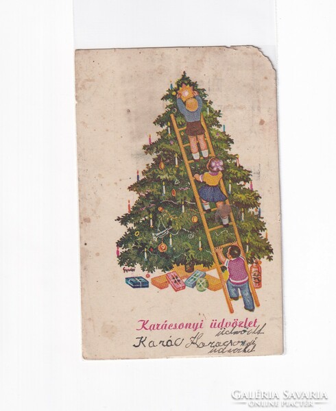K:085 Karácsonyi Antik képeslap