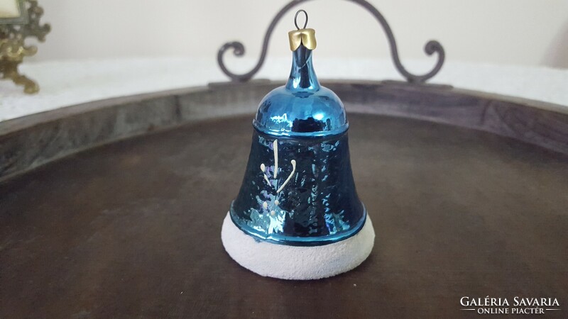 Old glass bell-shaped Christmas tree decoration