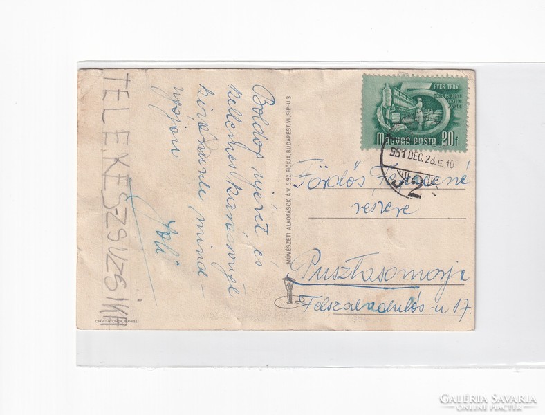 B:065 BÚÉK - Újév képeslap 1951 (Rákosi idők)