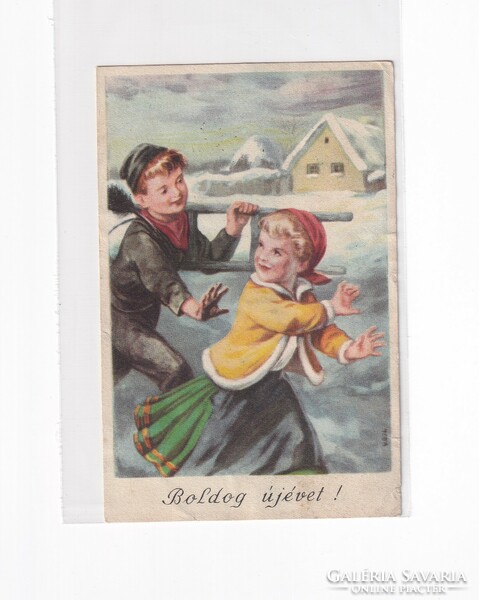 B:065 BÚÉK - Újév képeslap 1951 (Rákosi idők)