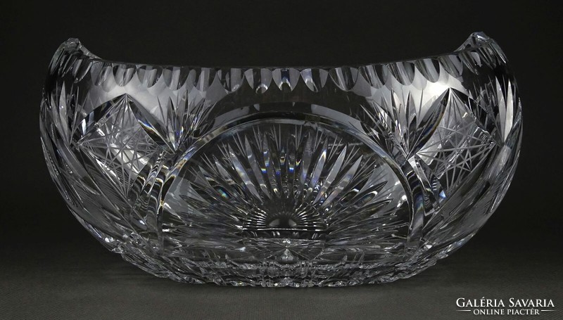 1P284 oval-shaped huge crystal centerpiece serving bowl 25.5 Cm