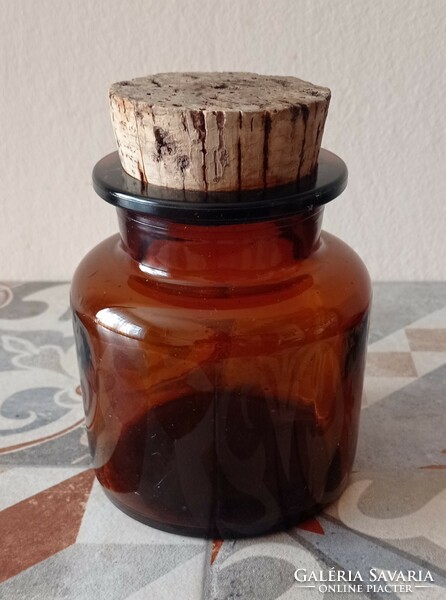Pharmacy brown bottle with cork
