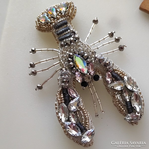 Handmade lobster badge/bag decoration 10cm