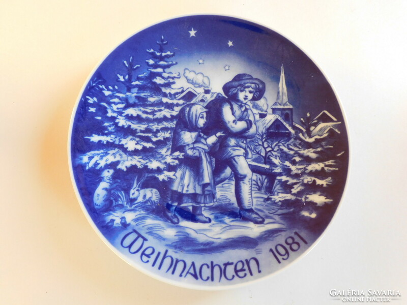 Bareuther limited edition Christmas nostalgia decorative plate with life picture 1981
