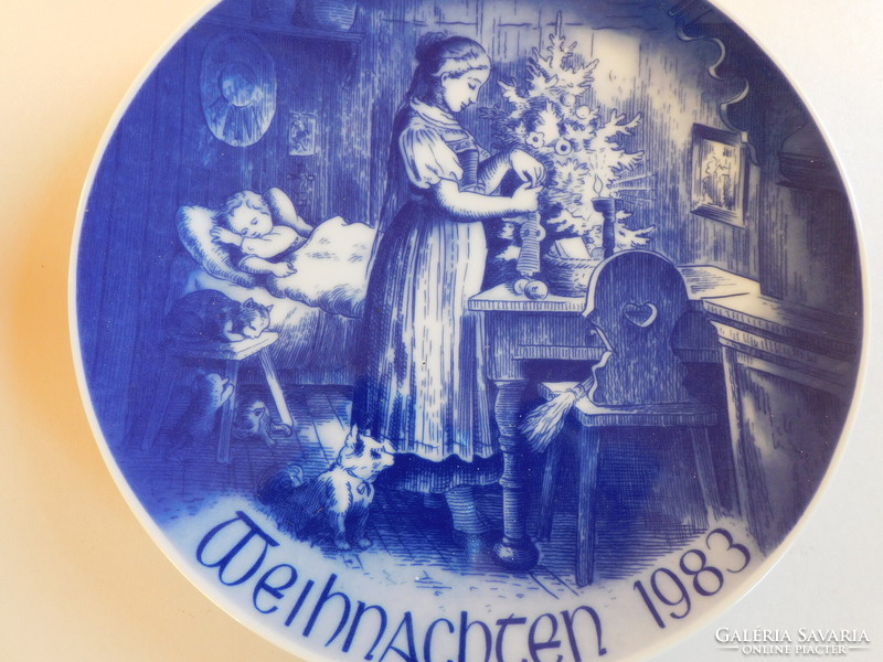 Bareuther limited edition Christmas nostalgia decorative plate with life picture 1983