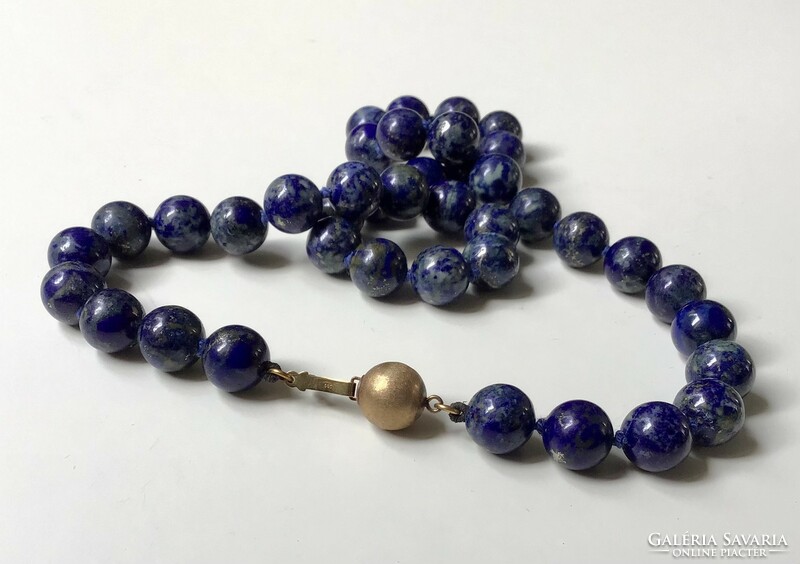 Lapis lazuli pearl string with 585 gold clasp