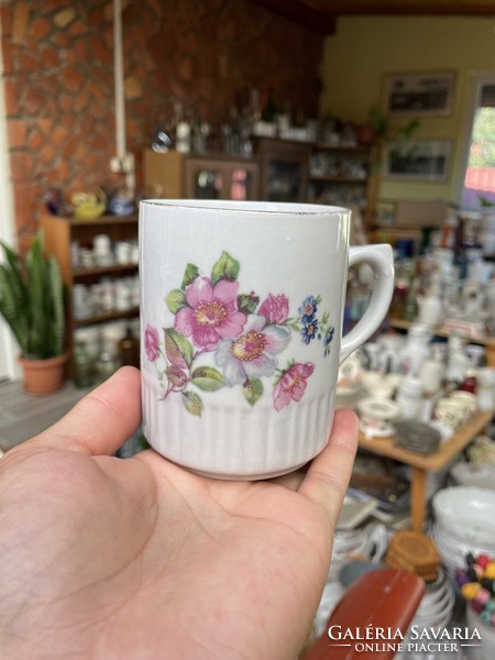 Zsolnay beautiful floral porcelain mug rustic decoration, nostalgia