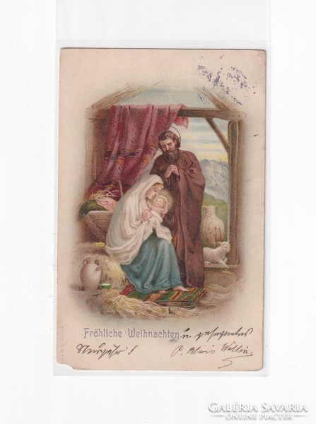 K:084 Karácsonyi Antik képeslap 1905 Vallásos