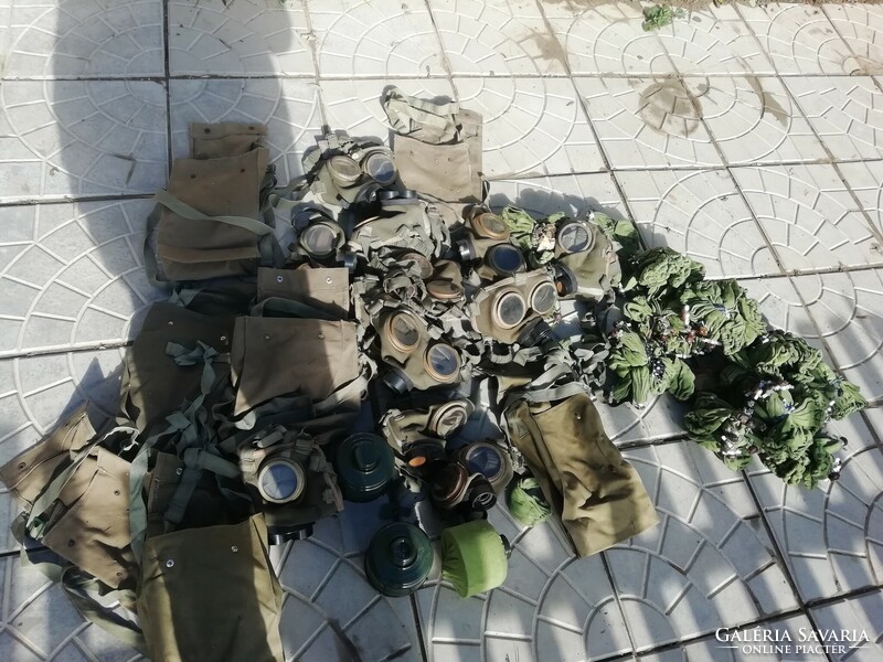 Many pieces of old military equipment