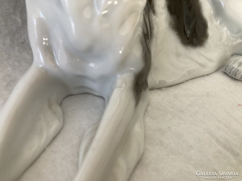 Rosenthal porcelán / fekvő agár kutya figura, szobor