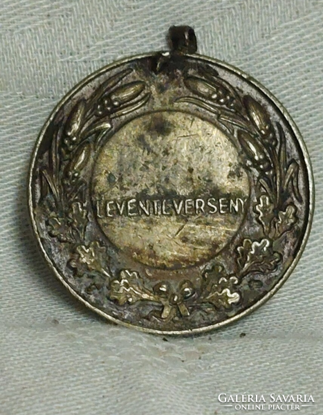 Metal competition sports medal, award with pipe ear, based on the designs of Lajos Berán