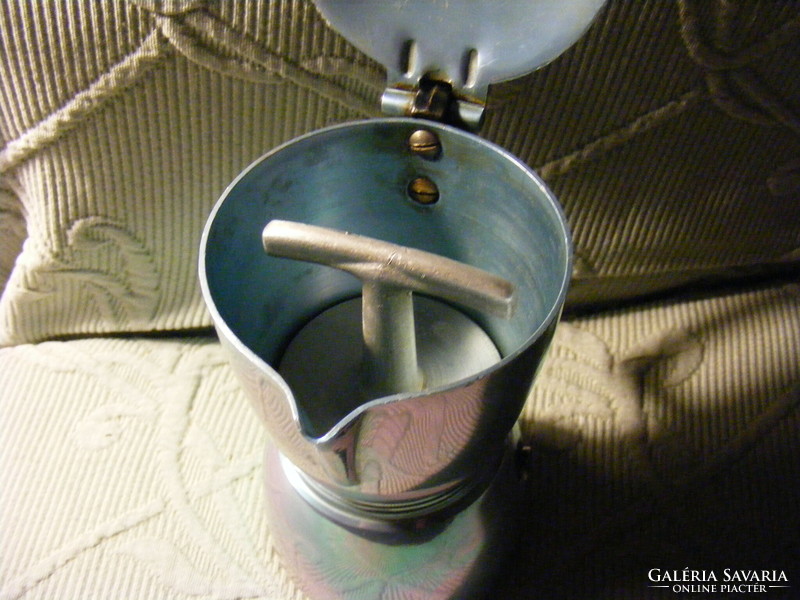 Retro 4-person blue knocker coffee maker set, 70s