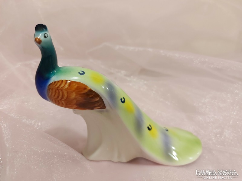 Ravenclaw porcelain, hand-painted peacock.