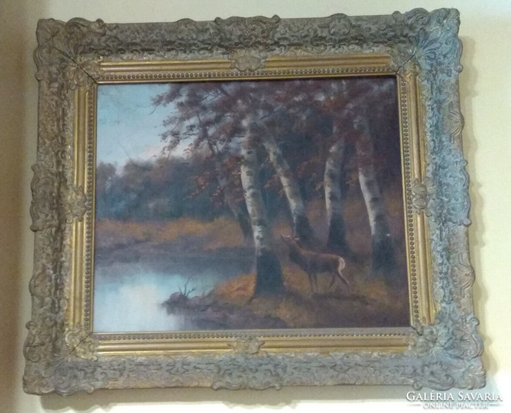 Vilmos Eibel: an autumn forest c. His painting. (50X60, frame 80x70 cm)
