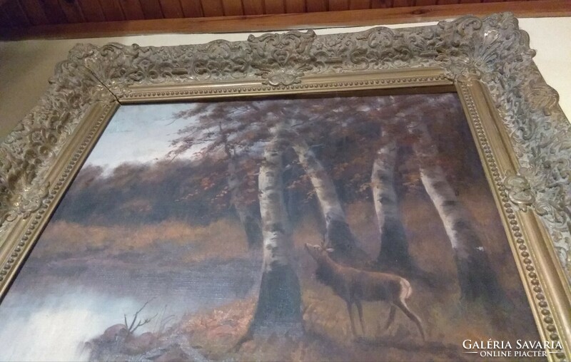 Eibel Vilmos: Egy őszi erdő c. festménye. (50x60, keret 80x70 cm)