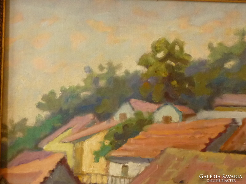Munkácsy prize-winning couple's oil painting Anni: Visegrád horse stable for sale