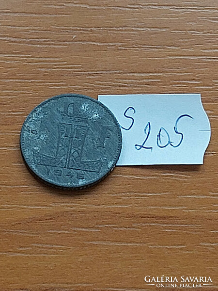 Belgium belgie - belgique 1 franc 1946 ww ii, zinc, iii. King Leopold s205