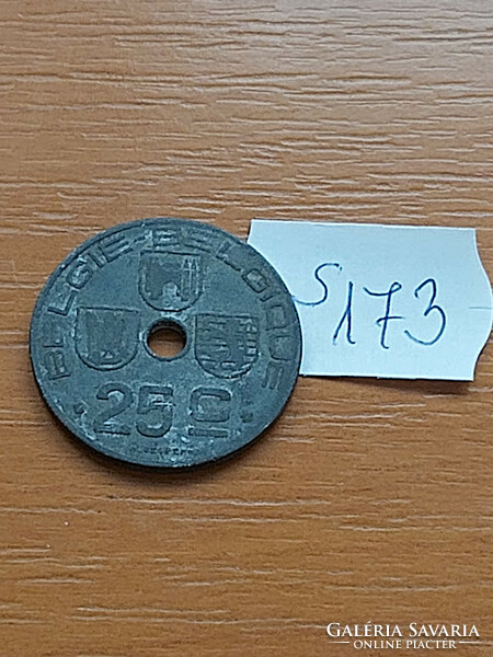 Belgium belgie - belgique 25 centimes 1942 ww ii. Zinc s173
