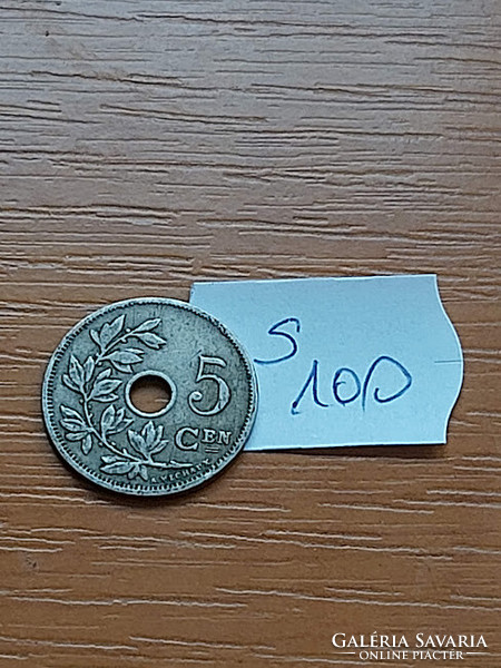 Belgium belgie 5 cemtimes 1910 copper-nickel, i. King Albert s100