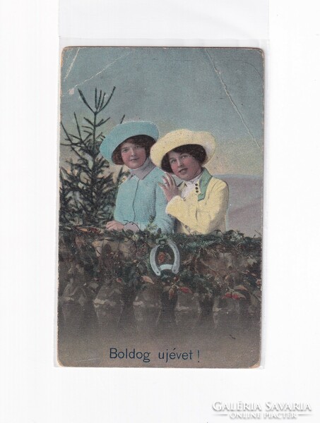 K:118 BÚÉK - Újév antik  képeslap (Fotók)