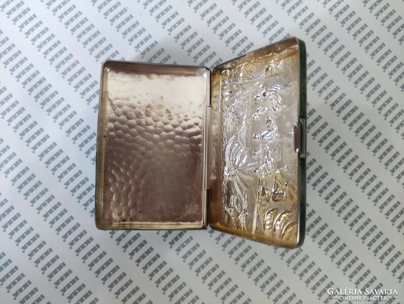 Old silver-plated snuff box, tin