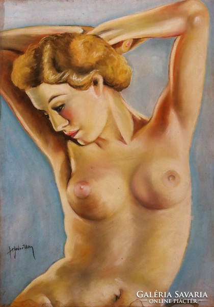Fodor Olga female nude pastel
