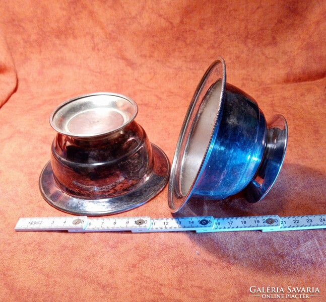 Old silver-plated dessert glasses, 2 in one