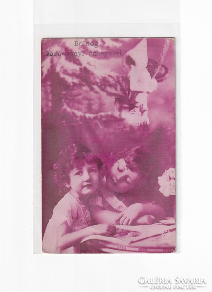 K:097 Karácsonyi  antik képeslap (Fotók)