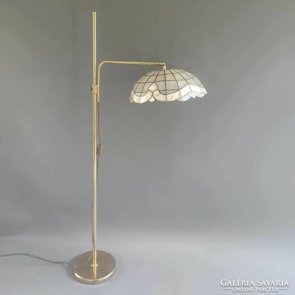 Tiffany-style, shell-shell floor lamp