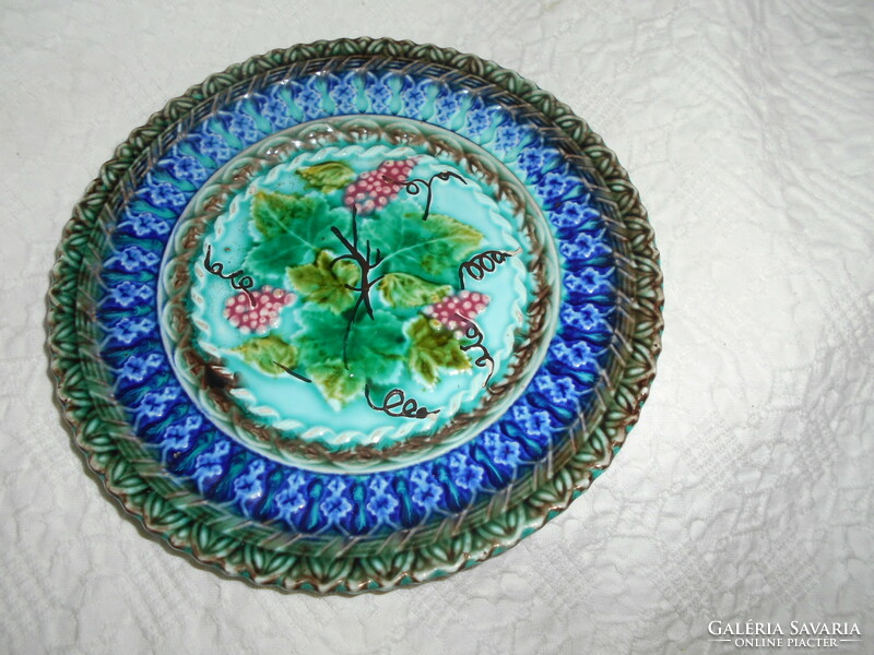 Art Nouveau majolica plate-flower pattern--willeroy & boch