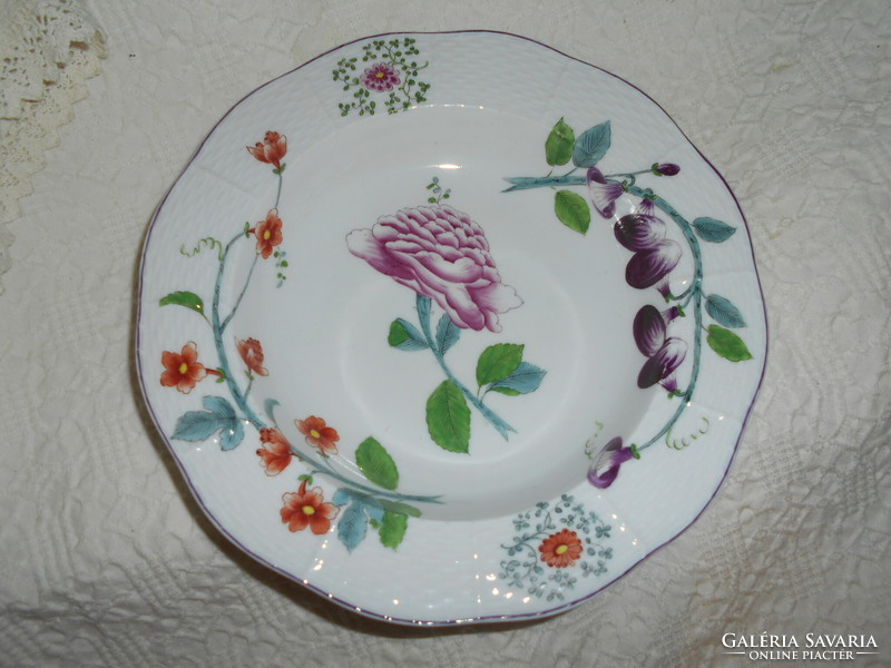 Ó Herendi (címeres) tányér-ritka Windsor mintás 23 cm