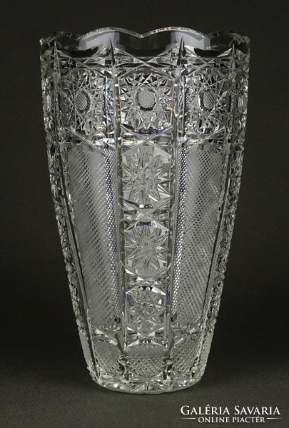 1P296 Régi hibátlan kristály váza virágváza 16.7 cm